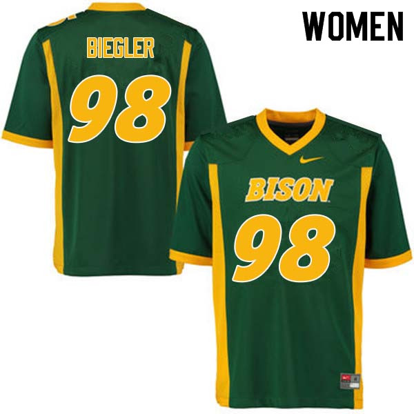 Women #98 Matt Biegler North Dakota State Bison College Football Jerseys Sale-Green